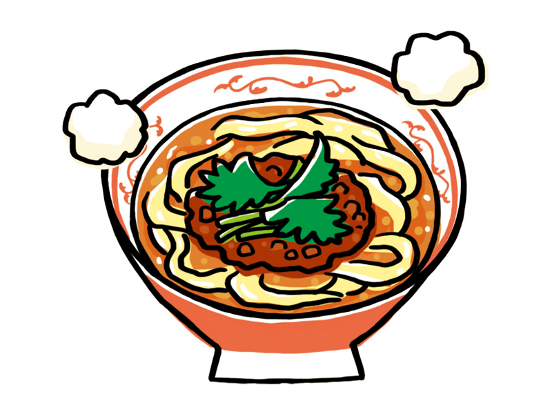 刀削麺　イラスト