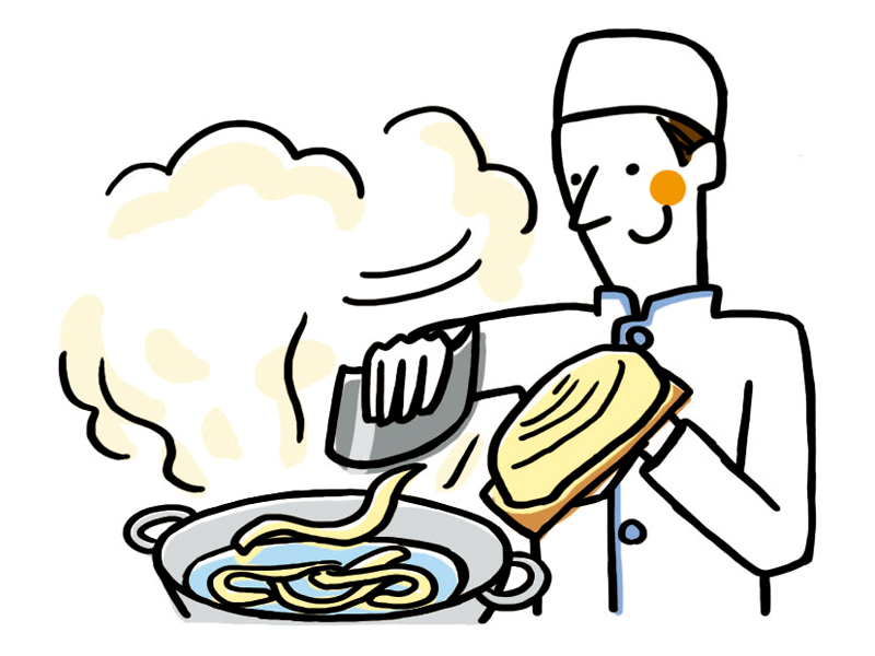 刀削麺職人　イラスト