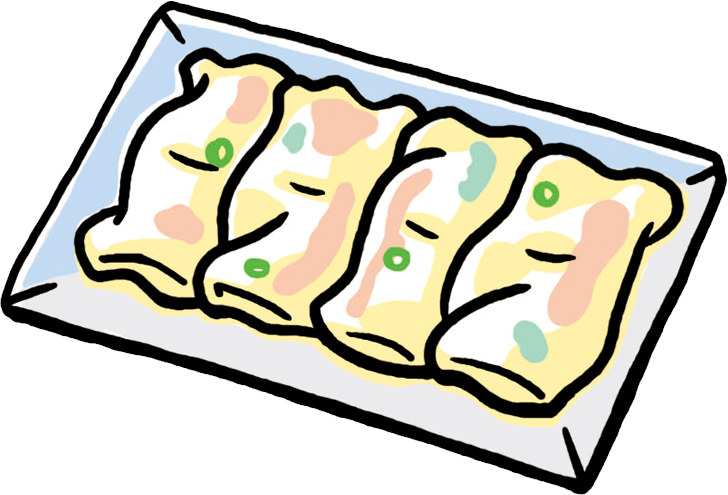 鮮蝦腸粉　イラスト