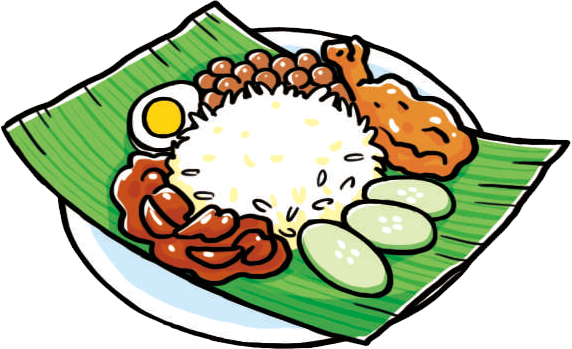 マレーシア料理　ナシ レマ　イラスト