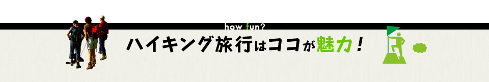 ハイキング旅行はココが魅力！