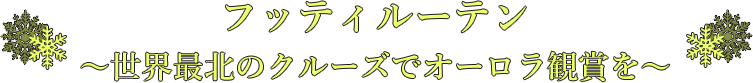 フッティルーテン 〜世界最北のクルーズでオーロラ観賞を〜