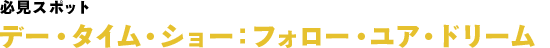 必見スポット デー・タイム・ショー：フォロー・ユア・ドリーム