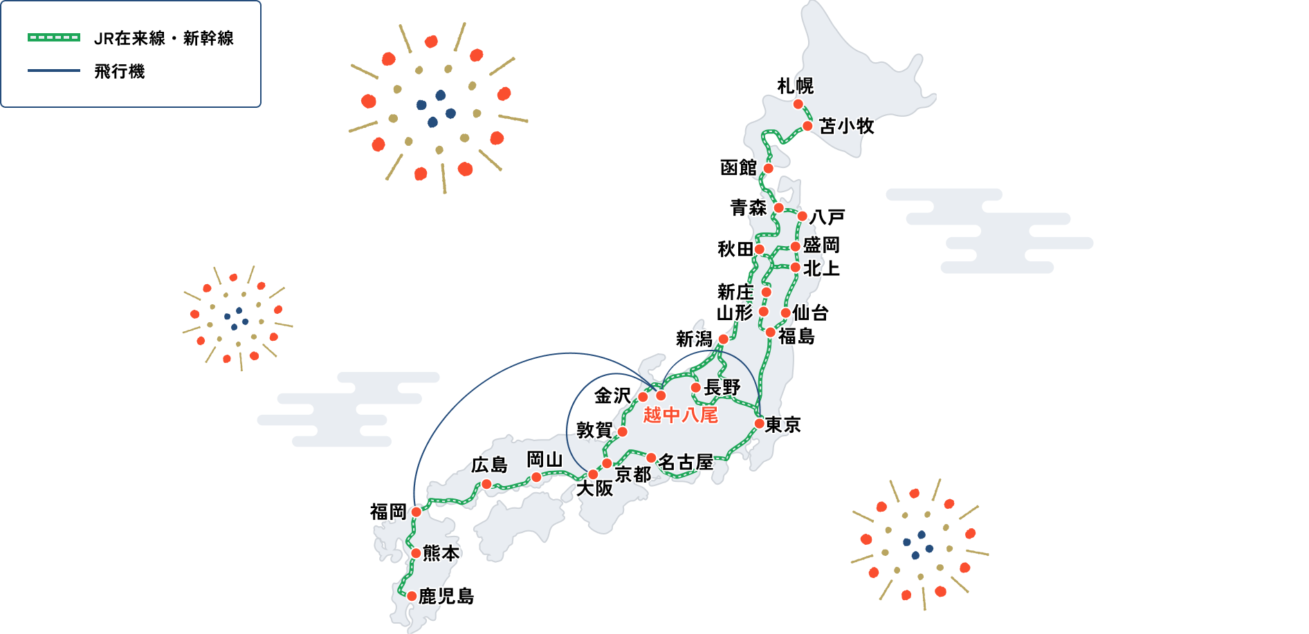 おわら風の盆会場への交通手段のご案内