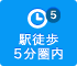 駅徒歩5分圏内